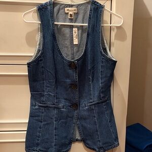 Madewell Indigo Denim Button-Front Vest